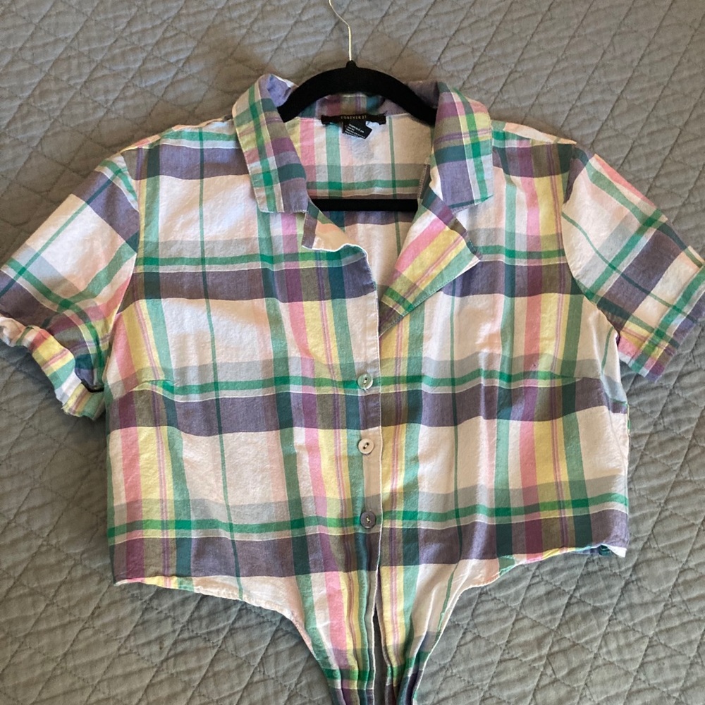Plaid pastel crop top
